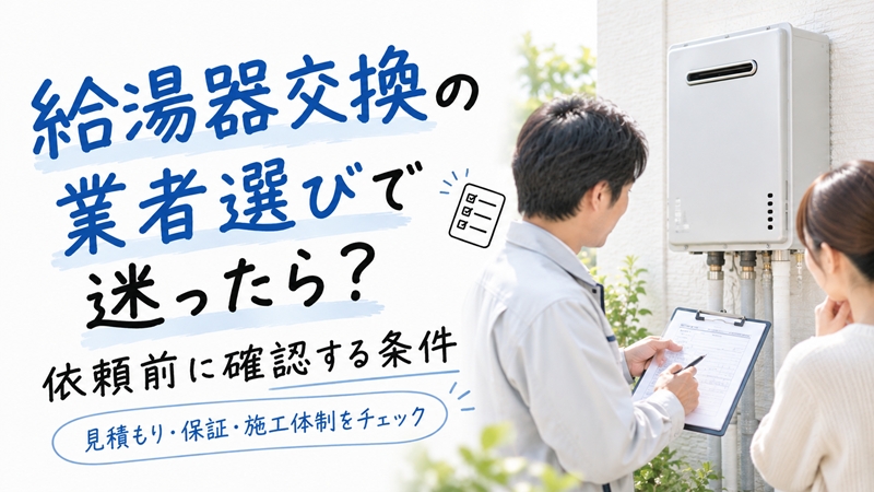 給湯器交換の業者選びで迷ったら｜依頼前に確認する条件