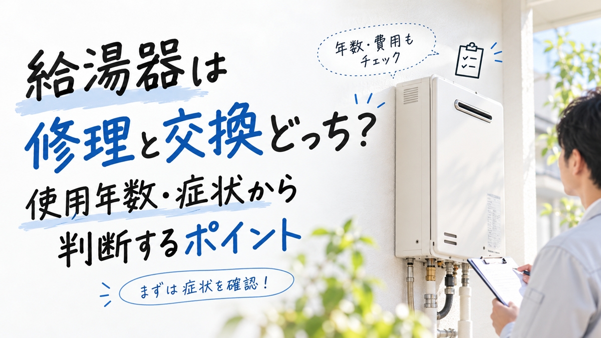 給湯器は修理と交換どっち？使用年数・症状から判断するポイント