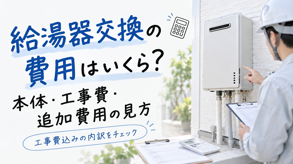 給湯器交換の費用はいくら？本体・工事費・追加費用の見方