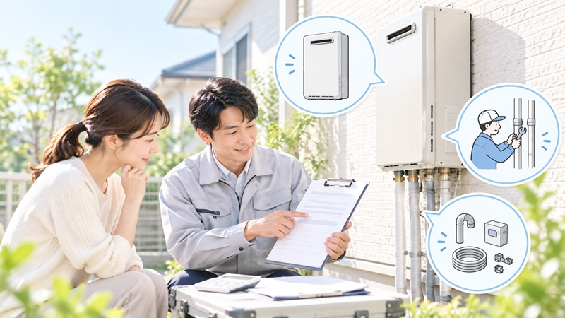 給湯器交換の費用は本体・工事・追加費用の総額で比較