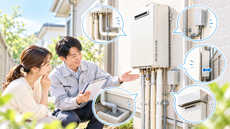 設置場所と周辺工事で変わる給湯器交換費用