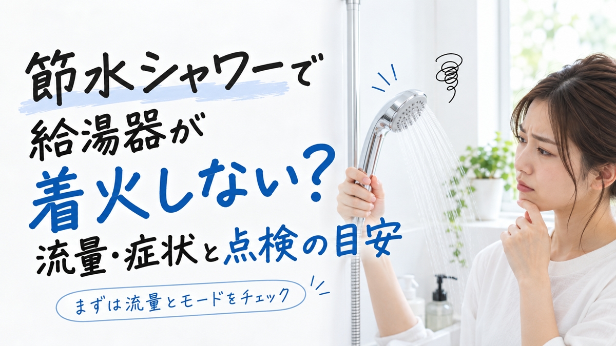 節水シャワーで給湯器が着火しない？流量・症状と点検の目安