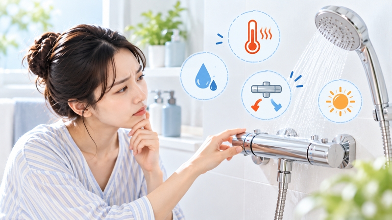 節水シャワーでお湯が熱すぎる原因候補